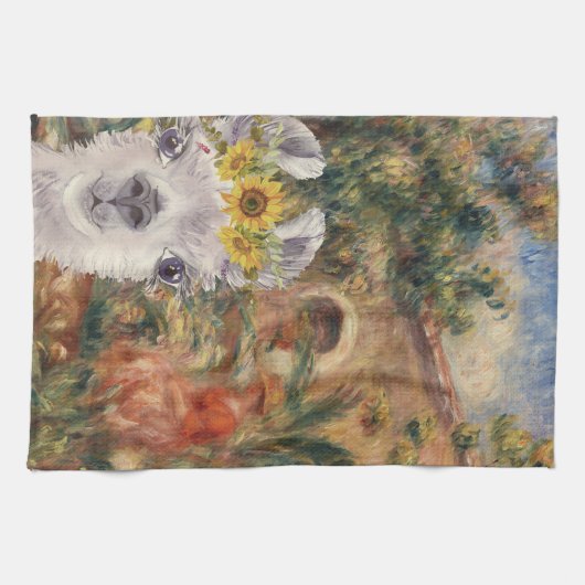 Fancy Llama- en Renoir-boerderij Theedoek (Horizontaal)