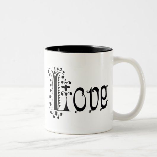 Fancy Loopy Love Tweekleurige Koffiemok (Rechts)