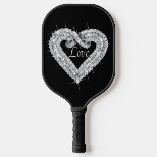 Fancy Love Diamond Heart Pickleball Paddle (Voorkant)