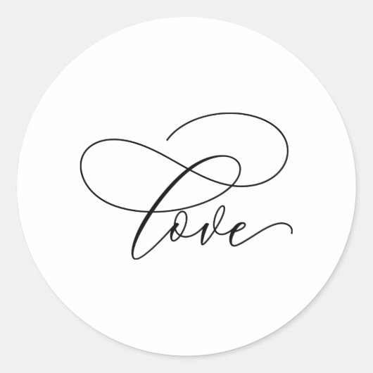 Fancy Love Script Sticker | Elegante Trouwgunst (Voorkant)