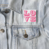 Fancy Love Square Pin Vierkante Button 5,1 Cm (In situ)