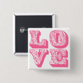 Fancy Love Square Pin Vierkante Button 5,1 Cm (Voorkant /achterkant)