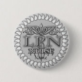 Fancy LPN Caduceus verpleegsterspeldknop Ronde Button 5,7 Cm (Voorkant)