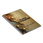 Fancy Luxury Glam Gold Glittery Marble Notitieboek (Rechterzijde)