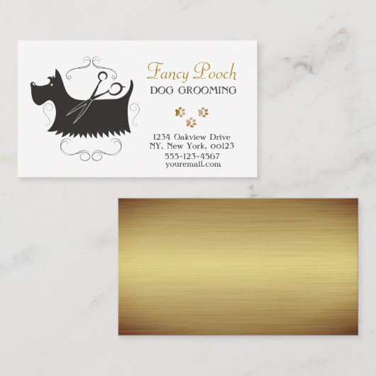Fancy Luxury Pet Dog Grooming Service Visitekaartje (Voorkant / Achterkant)