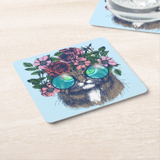 Fancy Maine Coon Kartonnen Onderzetters (Schuin)