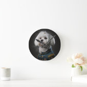 Fancy Maltees Puppy Dog Portret Ronde Klok (Huis)