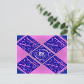Fancy mam-tekst in blauw en Paars Briefkaart (Staand voorkant)