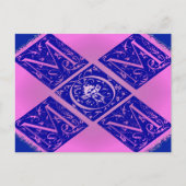 Fancy mam-tekst in blauw en Paars Briefkaart (Voorkant)