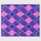 Fancy mam-tekst in blauw en Paars omslagpapier Cadeaupapier (Vlak)