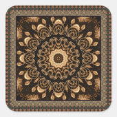 Fancy Mandala Vierkante Sticker (Voorkant)