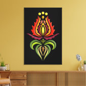 Fancy Mantle Embroidery - Hongaarse Folk Art Canvas Afdruk (Insitu (Woonkamer))