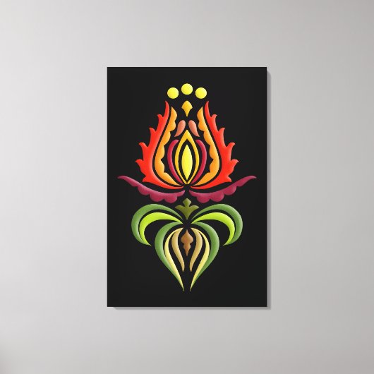 Fancy Mantle Embroidery - Hongaarse Folk Art Canvas Afdruk (Voorkant)