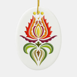 Fancy Mantle Embroidery - Hongaarse Folk Art Keramisch Ornament