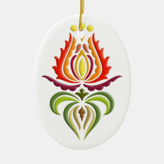 Fancy Mantle Embroidery - Hongaarse Folk Art Keramisch Ornament (Voorkant)