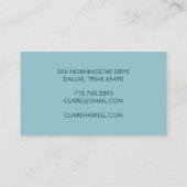 Fancy Manuscript Blauw Blauwgroen Minimale Chic Visitekaartje (Achterkant)