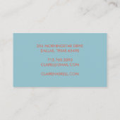 Fancy Manuscript Blue Tomato Red Chic Minimal Visitekaartje (Achterkant)