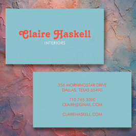 Fancy Manuscript Blue Tomato Red Chic Minimal Visitekaartje