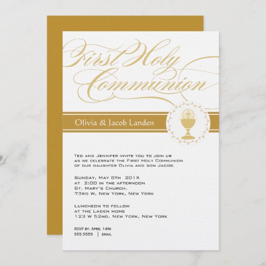 Fancy Manuscript Eerste Communicatie Uitnodigingen (Voorkant / Achterkant)