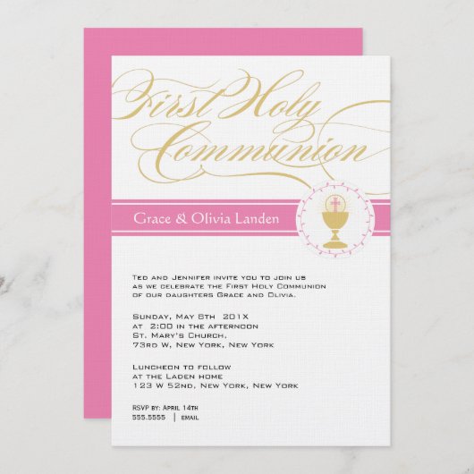 Fancy Manuscript Eerste Communicatie Uitnodigingen (Voorkant / Achterkant)