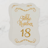 Fancy Manuscript Glitter Lijst Aantal 18 Gebeurten Kaart (Voorkant / Achterkant)