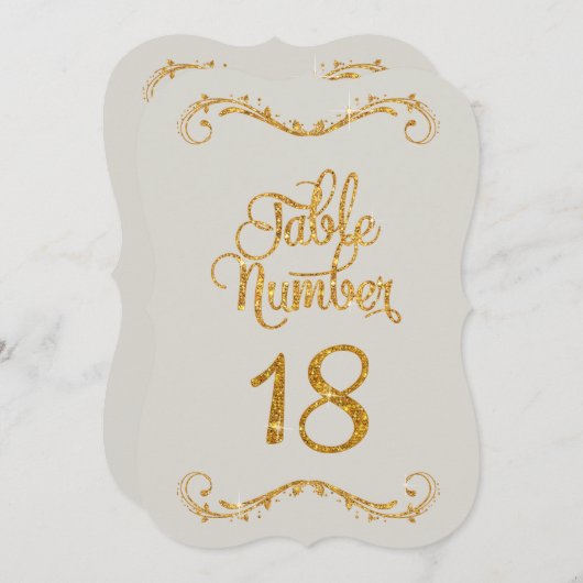 Fancy Manuscript Glitter Lijst Aantal 18 Gebeurten Kaart (Voorkant / Achterkant)