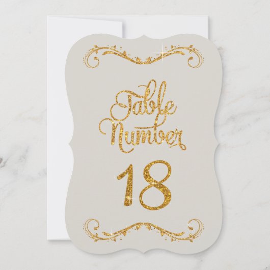 Fancy Manuscript Glitter Lijst Aantal 18 Gebeurten Kaart (Achterkant)