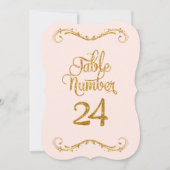 Fancy Manuscript Glitter Table Number 24 Weddings Kaart (Voorkant)