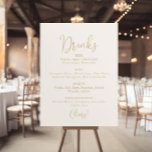 Fancy Manuscript in het menu Gold Wedding Drinken Poster<br><div class="desc">Dit gouden bruiloft drink menu fancy script is perfect voor een rustige bruiloft. Het eenvoudige en elegante ontwerp kenmerkt klassieke en fancy manuscripttypografie in goud.</div>