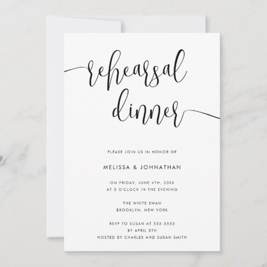 Fancy Manuscript Moderne Inbeluitnodiging van de r Kaart (Voorkant)