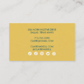 Fancy Manuscript Mustard Yellow Chic Minimal Socia Visitekaartje (Achterkant)