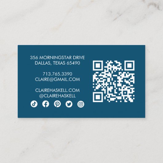 Fancy Manuscript Mustard Yellow Chic Minimale Soci Visitekaartje (Achterkant)