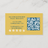 Fancy Manuscript Mustard Yellow Chic Minimale Soci Visitekaartje (Achterkant)