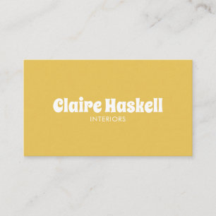 Fancy Manuscript Mustard Yellow White Chic Minimal Visitekaartje