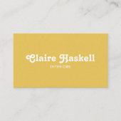 Fancy Manuscript Mustard Yellow White Chic Minimal Visitekaartje (Voorkant)
