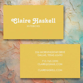 Fancy Manuscript Mustard Yellow White Chic Minimal Visitekaartje