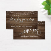 Fancy Manuscript, Rustic Wood & Lichten Drink Tick Visitekaartje (Bureau)