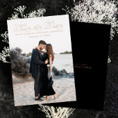 Fancy Manuscript sparen de Datum Folie Uitnodiging