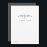 Fancy Manuscript Wedding Woorden van de Kaart van<br><div class="desc">Deze fancy scriptbruiloft van wijsheids-advieskaart is perfect voor een moderne bruiloft. Het eenvoudige en elegante ontwerp kenmerkt klassieke en fancy manuscripttypografie in zwart en grijs. Deze kaarten zijn perfect voor een bruiloft, vrijgezellenfeest, baby shower, graduatiedag en nog veel meer. Pas de kaarten aan met de namen van de bruid en...</div>