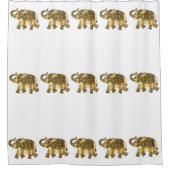 Fancy Marching Gold Elephants Douchegordijn (Voorkant)