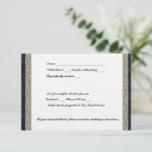 Fancy marine en Silver Event RSVP (Staand voorkant)