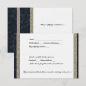 Fancy marine en Silver Event RSVP Kaartje (Voorkant / Achterkant)