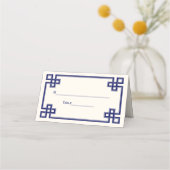 Fancy marineblauw Grieks sleutelstation voor Lijst Plaatskaartje (Achterkant)