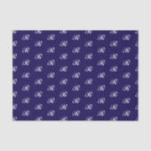 Fancy marineblauw tissuepapier met aangepast monog (Voorkant)