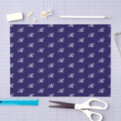 Fancy marineblauw tissuepapier met aangepast monog (Craft)