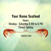 Fancy markt voor rode garnalen raamsticker (Vel 3)