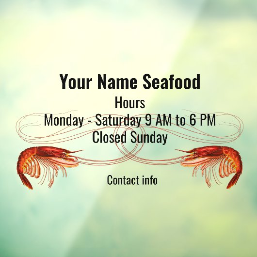 Fancy markt voor rode garnalen raamsticker (Vel 3)