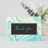 Fancy marmer in Turquoise en Cream Hartelijk dank Kaart (Staand voorkant)