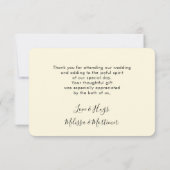 Fancy marmer in Turquoise en Cream Hartelijk dank Kaart (Achterkant)