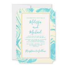 Fancy marmeren ontwerp in turquoise en crèmekleuri
